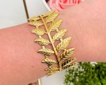 Elegant Golden Leaf Cuff Bracelet