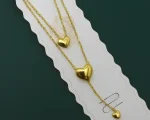 3-Layer Gold Heart Pendant Necklace Set