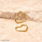 Minjewels Contemporary Heart Shaped Hinged Hoop Korean Earrings for Women Fashion - Image 4