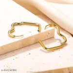 Minjewels Contemporary Heart Shaped Hinged Hoop Korean Earrings for Women Fashion - Image 3