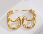 Bold Double U Hoop Earrings