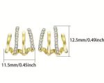Multi Hoop Earrings in One That Look Like Multiple Piercings Four Claw Needle Earring Cuff Earrings for Women and Girls - Image 2