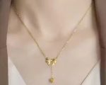Korean stainless steel bow pandent chain - Image 3