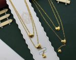 3-Layer Gold Heart Pendant Necklace Set - Image 2