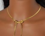Bow anti tarnish stainless steel gold stylish Neck Chain