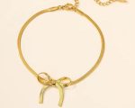 Bow anti tarnish stainless steel gold stylish Neck Chain - Image 4