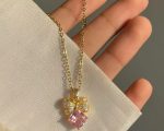 Bow Me Necklace- pink