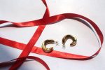 Bold Crescent Golden Stud Earrings - Image 4