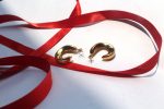 Bold Crescent Golden Stud Earrings - Image 3
