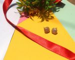 Minimalist Square Stud Earrings with Full Rhinestone Detailing - Image 3