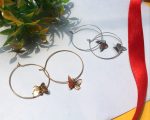 Trendy Lightweight Butterfly Charm Hoop Earrings for Girls - Image 4