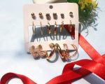 Elegant Multi-Design 9 Pairs Earring Set for Girls & Women