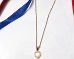 Rose Gold Coloured Women Artificial Heart Pendant with Chain - Image 3