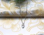 Dainty Bow & Crystal Pendant Necklace – Silver-Tone Charm Chain - Image 3