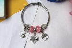 Blush Bloom Charm Bracelet – Pink Glass Beads with Love & Life Motifs - Image 4