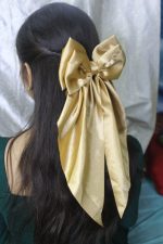 Premium Large Gold Satin Bow – Elegant Handmade Ribbon Accessory - Image 4