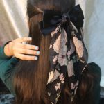 Black Floral Satin Bow Hair Clip – Elegant Statement Piece - Image 3