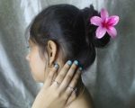 Blush & Peach Flower Claw Clip Set - Image 3