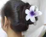 Petal Kiss Duo – Purple & Pink Flower Hair Clips - Image 2
