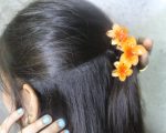 Sun-Kissed Blossom Hair Claw Clips – Yellow & Orange Floral Combo - Image 2
