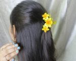 Sun-Kissed Blossom Hair Claw Clips – Yellow & Orange Floral Combo - Image 3