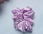 Satin Luxe Scrunchie Duo – Lavender & Mint - Image 4