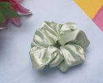 Satin Luxe Scrunchie Duo – Lavender & Mint - Image 2