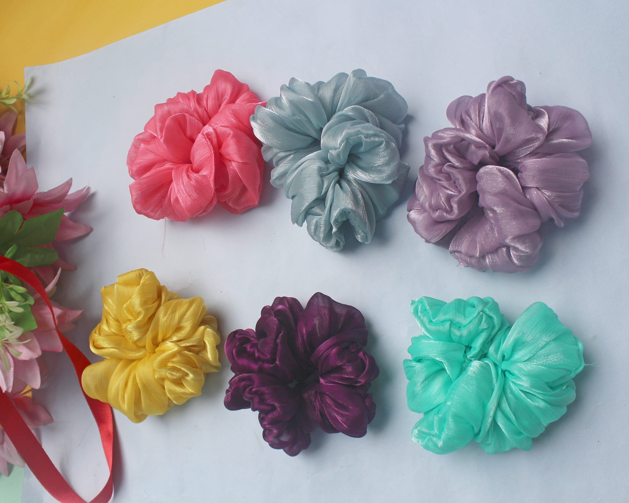 Premium Satin Scrunchies – Pack of 6 Premium Satin Scrunchies – Pack of 6