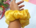Sunset Bloom Satin Scrunchie Combo – Set of 3 - Image 4