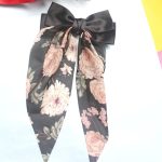 Black Floral Satin Bow Hair Clip – Elegant Statement Piece - Image 2