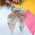 Vintage Bloom Bow – Elegant Mint & Floral Grace - Image 2