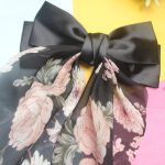 Black Floral Satin Bow Hair Clip – Elegant Statement Piece - Image 4