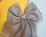 Smokey Grey Satin Bow Hair Clip – Graceful, Modern, and Effortlessly Chic - Image 3