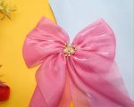 Candy Pink Satin Bow Hair Clip – Sweet, Feminine & Playfully Elegant - Image 3
