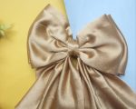 Premium Large Gold Satin Bow – Elegant Handmade Ribbon Accessory - Image 3