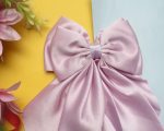 Double-Layered Purple Silk Hair Bow – Elegant Oversized Hair Accessory for Girls & Women - Image 2