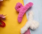 Pink & White Fuzzy Hair Clip Combo – Soft Glam Meets Everyday Comfort - Image 2