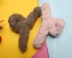 Brown & Baby Pink Fuzzy Hair Clip Combo – Cozy Elegance for Everyday Looks - Image 4