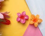 Blush & Peach Flower Claw Clip Set