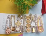 Golden Luxe Pearl & Crystal Hair Clip Set – Pack of 8