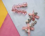 Blush Crystal Bloom Hair Clip Combo – Set of 2