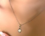 Sleek Silver Teardrop Pendant Necklace with Crystal Center – Modern Elegance in Minimal Form SKU:SKU: AA-TN2051 - Image 2
