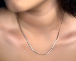 Anti-Tarnish Silver Silk Chain Necklace - Image 4