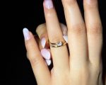 Golden Grace Adjustable Combo Ring Set – Flower & Solitaire (Set of 2) - Image 2