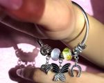 Emerald Whimsy Charm Bracelet – Butterfly Magnet & Heart Charms - Image 2