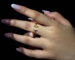 Celestia Dual Charm Adjustable Ring – Zircon & Black Cross Combo