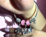 Blush Bloom Charm Bracelet – Pink Glass Beads with Love & Life Motifs - Image 3
