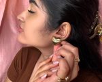 Golden Heart Groove Studs - Image 2