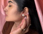 Minimalist Square Stud Earrings with Full Rhinestone Detailing