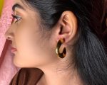 Bold Crescent Golden Stud Earrings